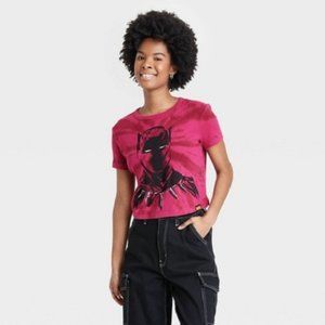 Women's Marvel Black Panther x Nikkolas Smith Graphic Cropped T-Shirt Size M